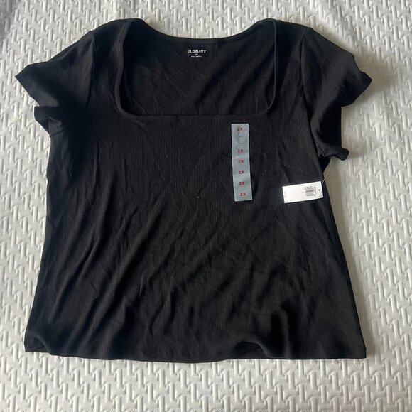 Old Navy Sqaure Neck Ribbed Tee 2X - Picture 1 of 4